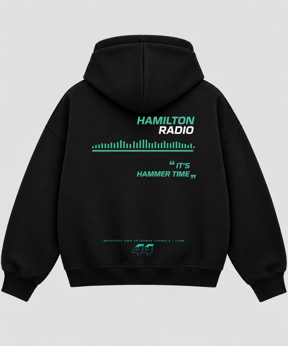 Hammer Time – Black Boxy Hoodie – 100% Cotton Fleece
