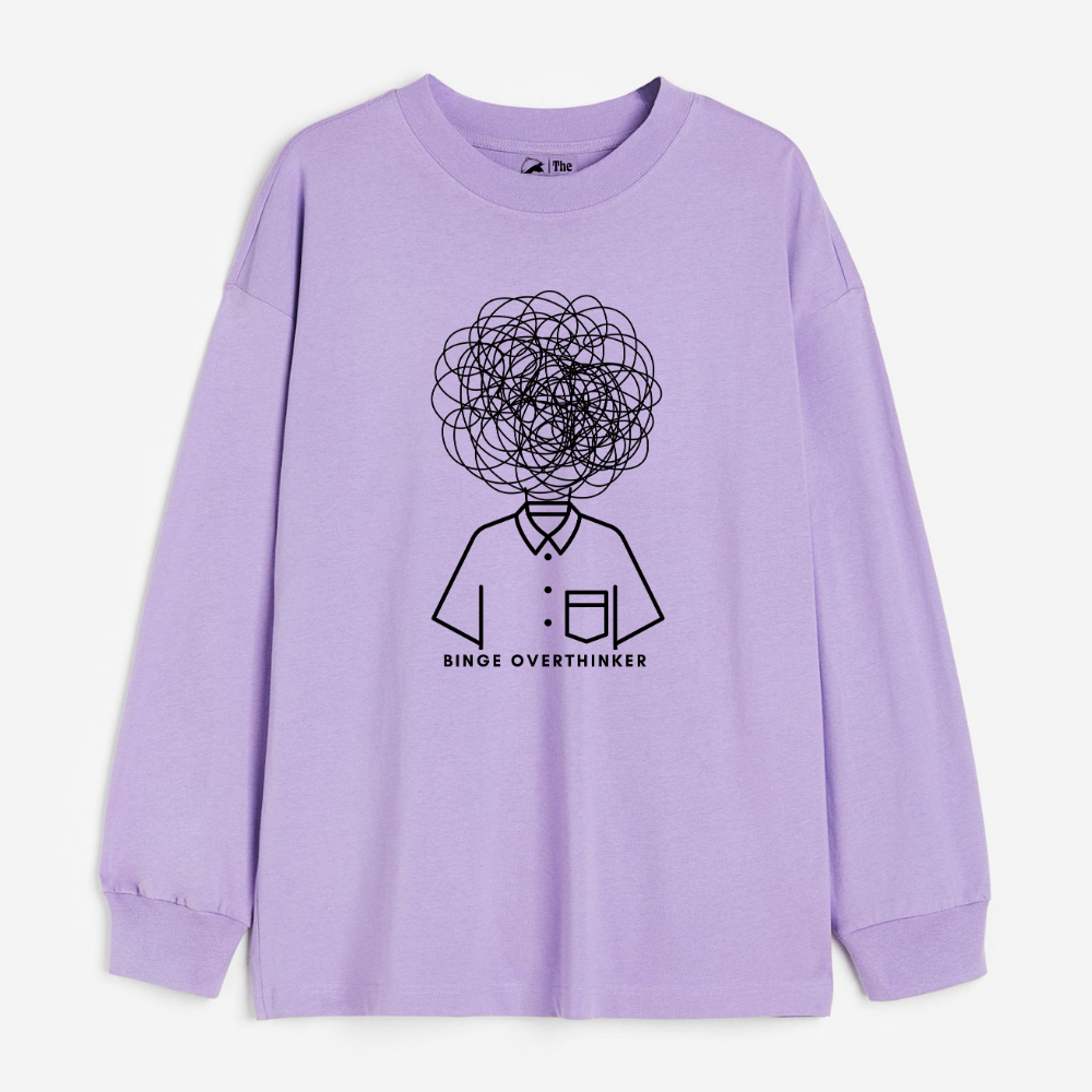 "Binge Overthinker - Cozy Delight: Winter Bliss Unisex Oversized Sweatshirt (400 GSM)"