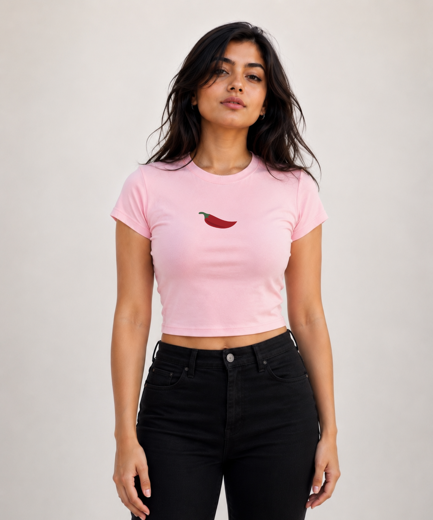 Too Hot To Handle 🌶  — Baby Tee Fitted Crop