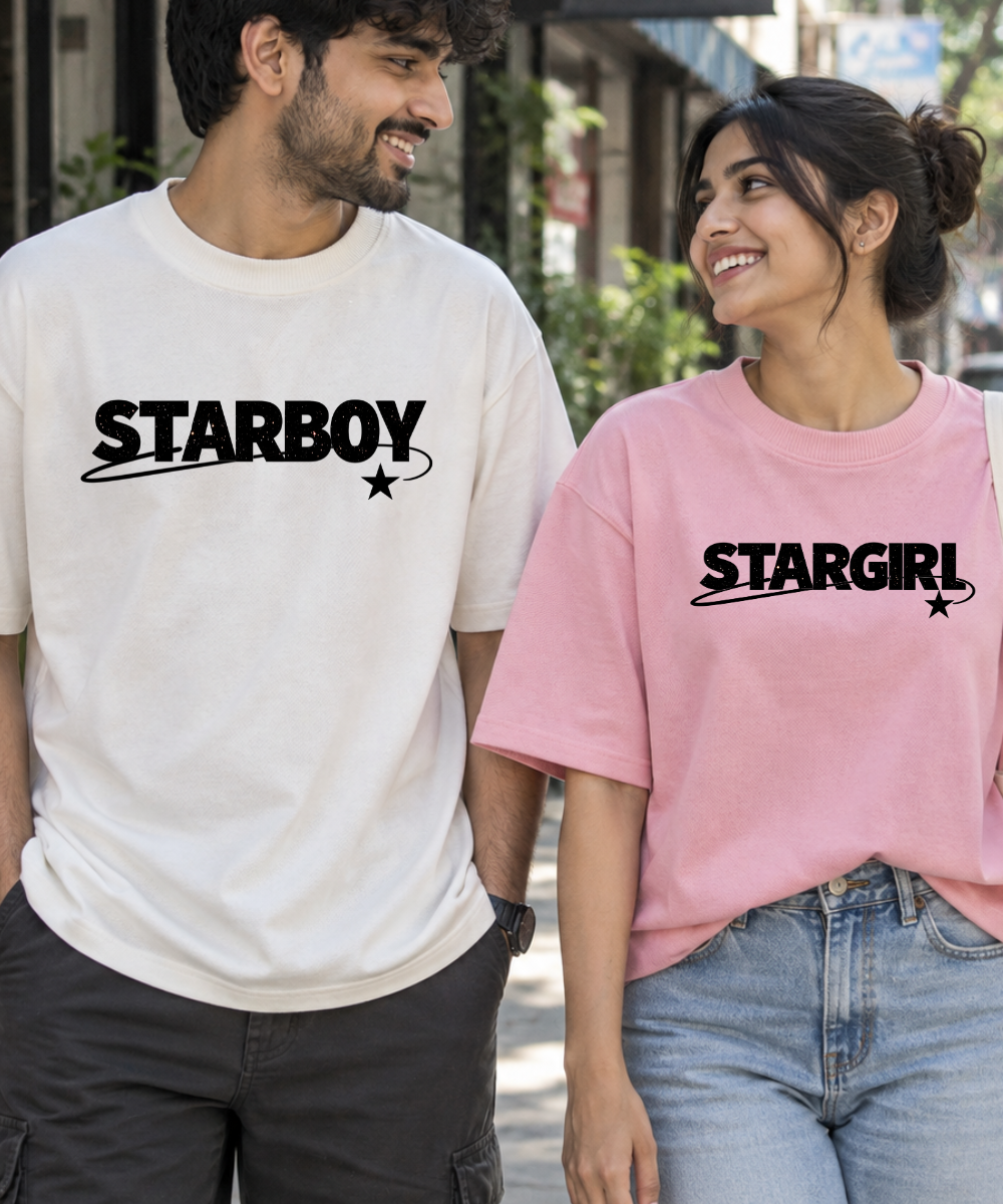 Starboy / Stargirl – Couple Oversized Fit T-shirts (Set of 2)