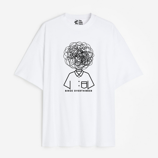 Binge Over Thinker Lightweight 180 GSM Unisex Oversized T-shirts