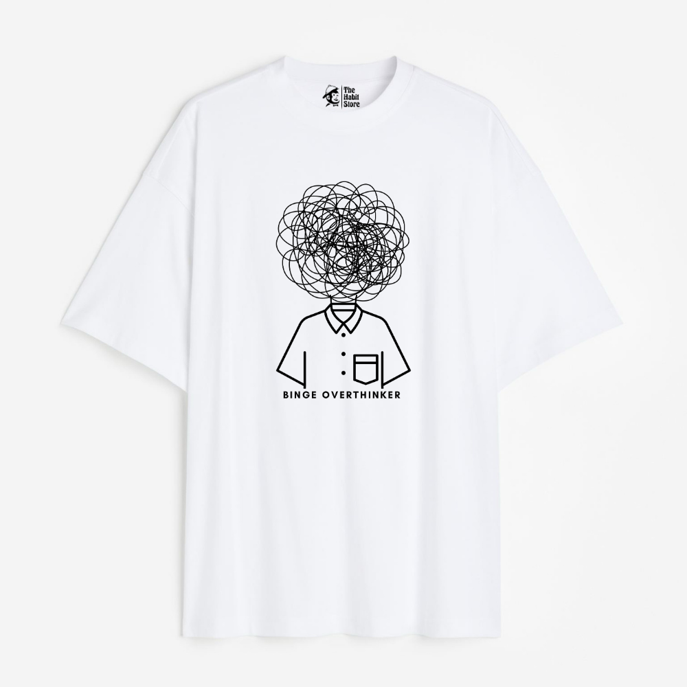Binge Over Thinker Lightweight 180 GSM Unisex Oversized T-shirts