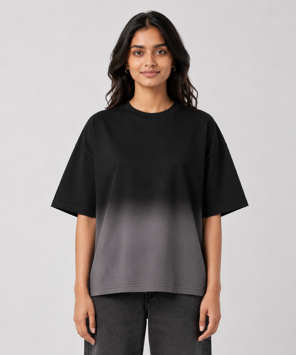 Black Ombre Oversized T-shirt — Boxy Fit