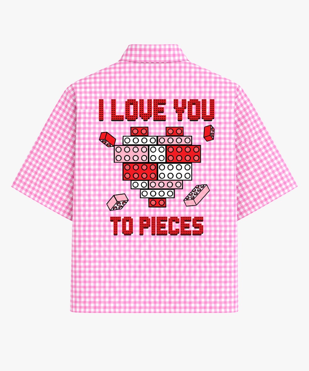 Stuck On You - Pink Gingham Boxy Fit Half Sleeve Check Shirt