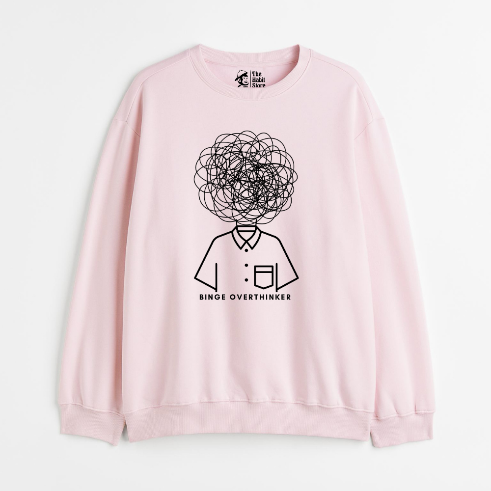 "Binge Overthinker - Cozy Delight: Winter Bliss Unisex Oversized Sweatshirt (400 GSM)"
