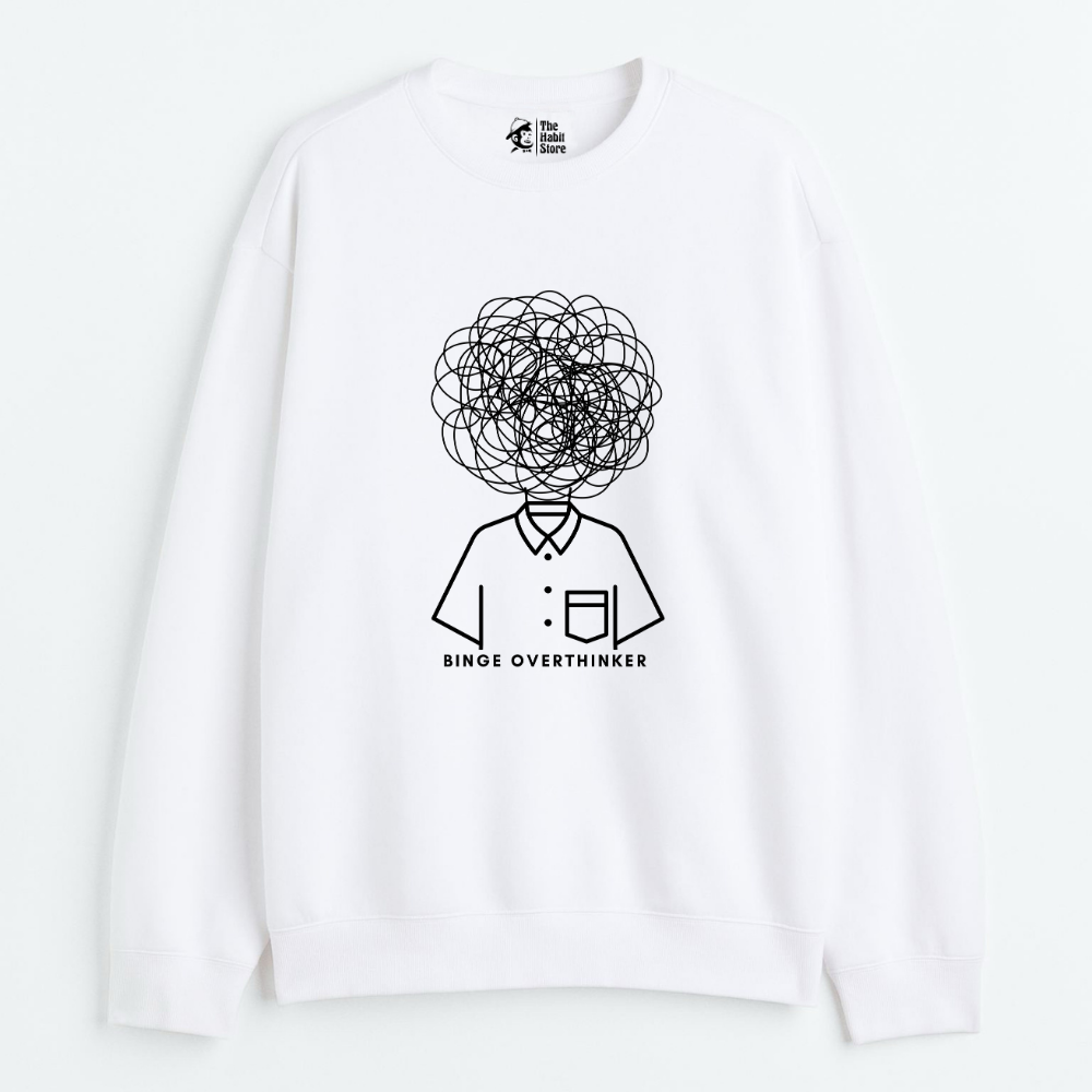 "Binge Overthinker - Cozy Delight: Winter Bliss Unisex Oversized Sweatshirt (400 GSM)"