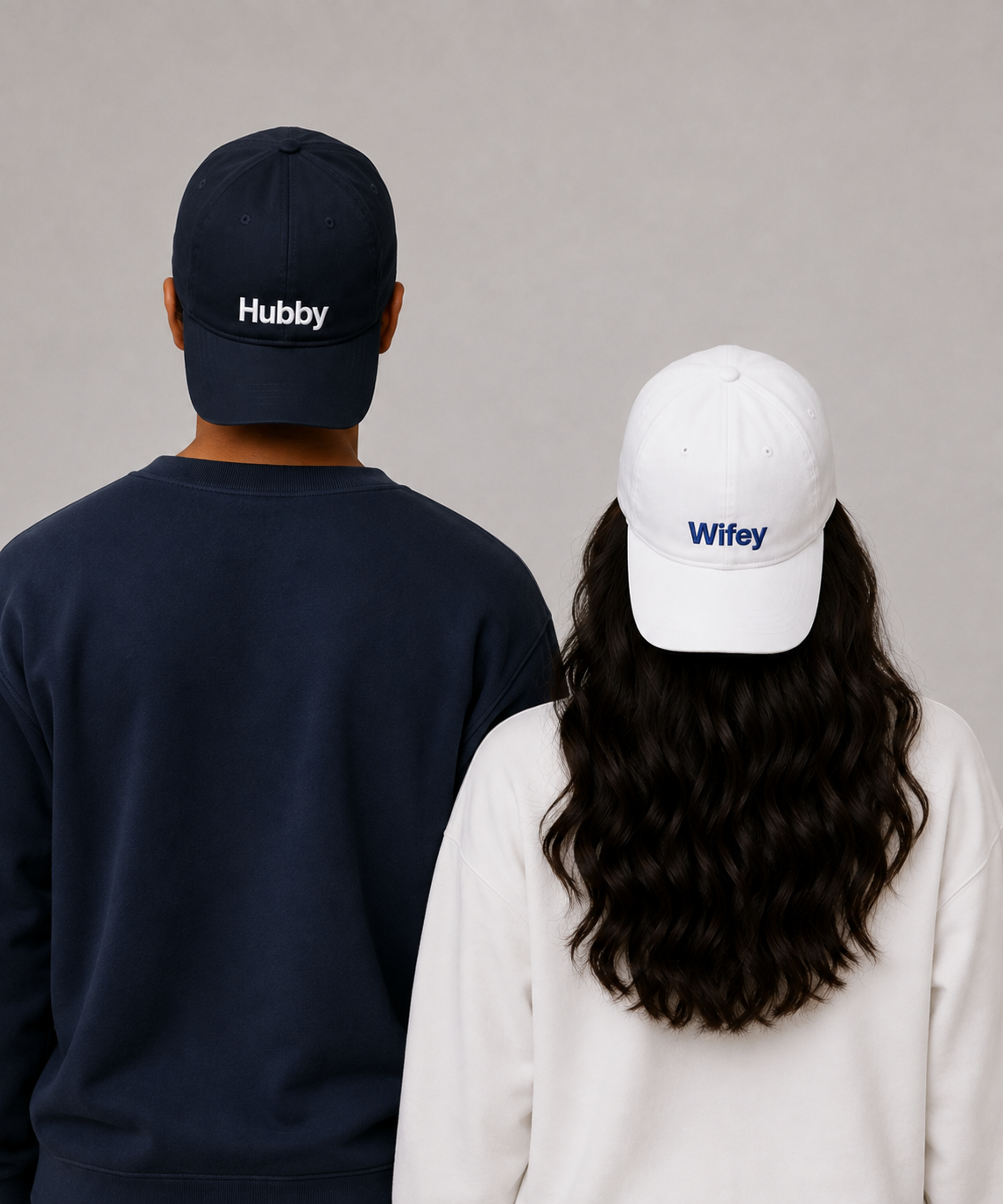 Hubby & Wifey – Embroidered Couple Caps Set of 2