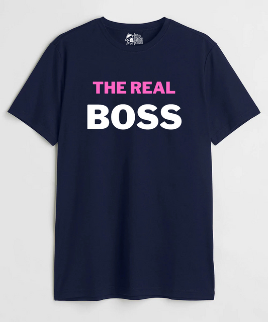 The Real Boss Couple Unisex Round Neck Half Sleeve T-shirt