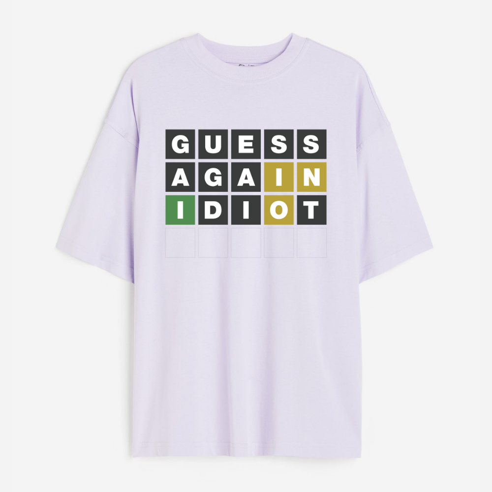 Guess Again Lightweight 180 GSM Unisex Oversized T-shirts