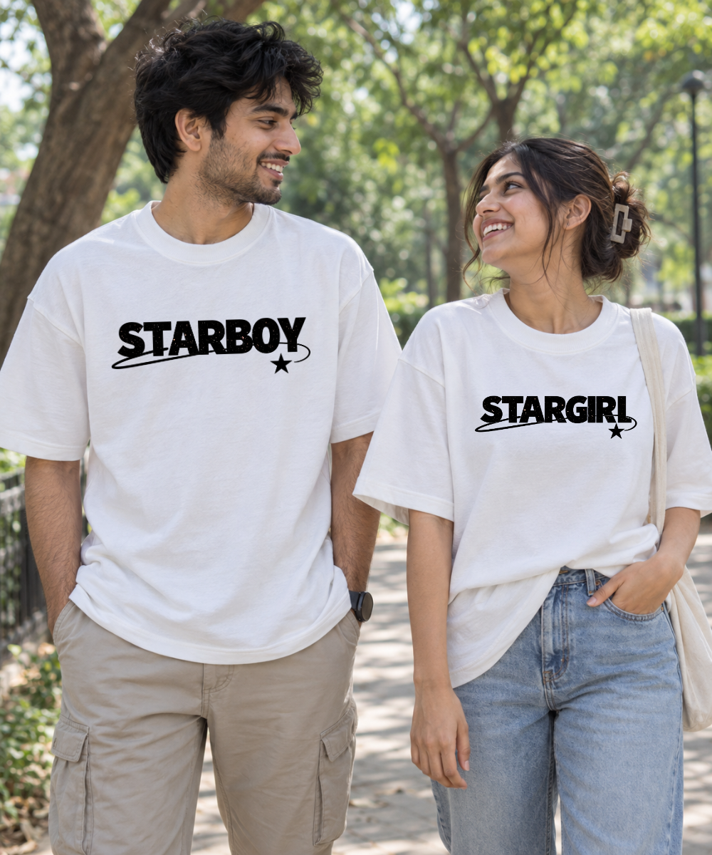 Starboy / Stargirl – Couple Oversized Fit T-shirts (Set of 2)