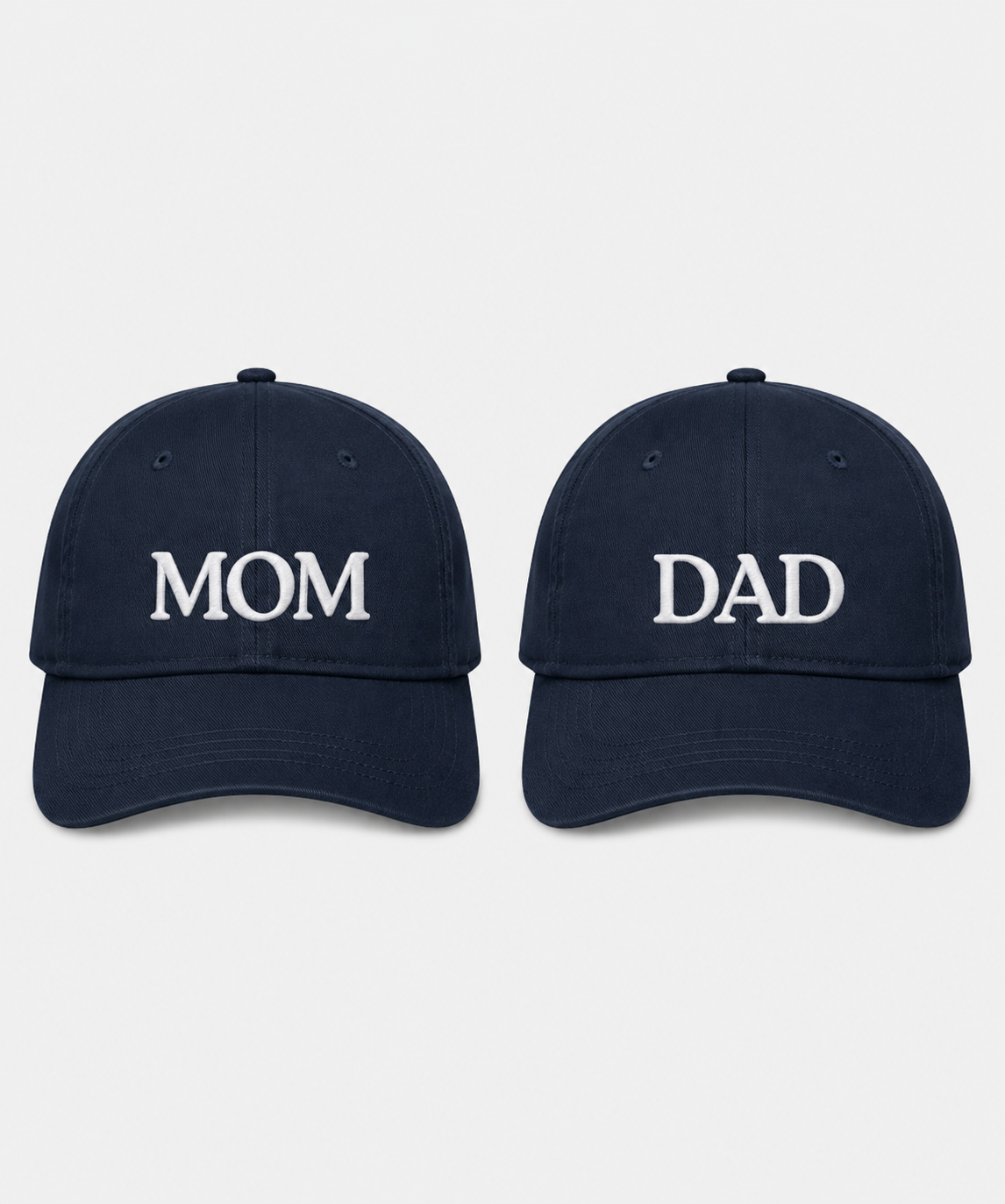 Mom & Dad – Embroidered Couple Caps Set of 2