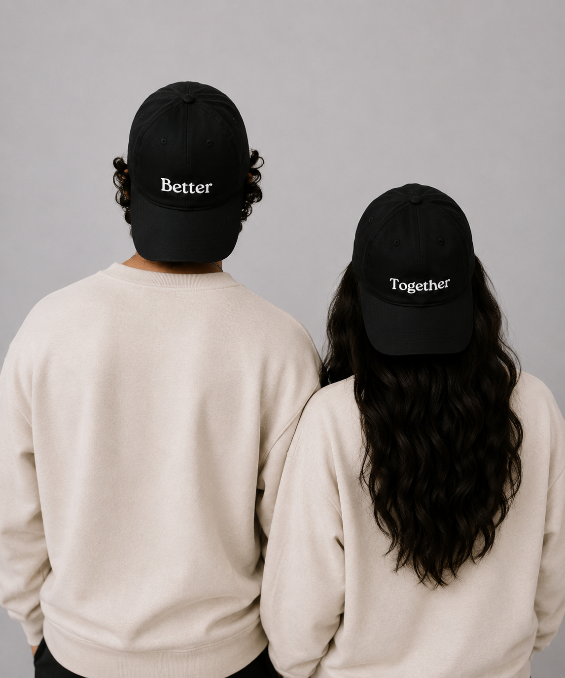 Better Together – Embroidered Couple Caps Set of 2