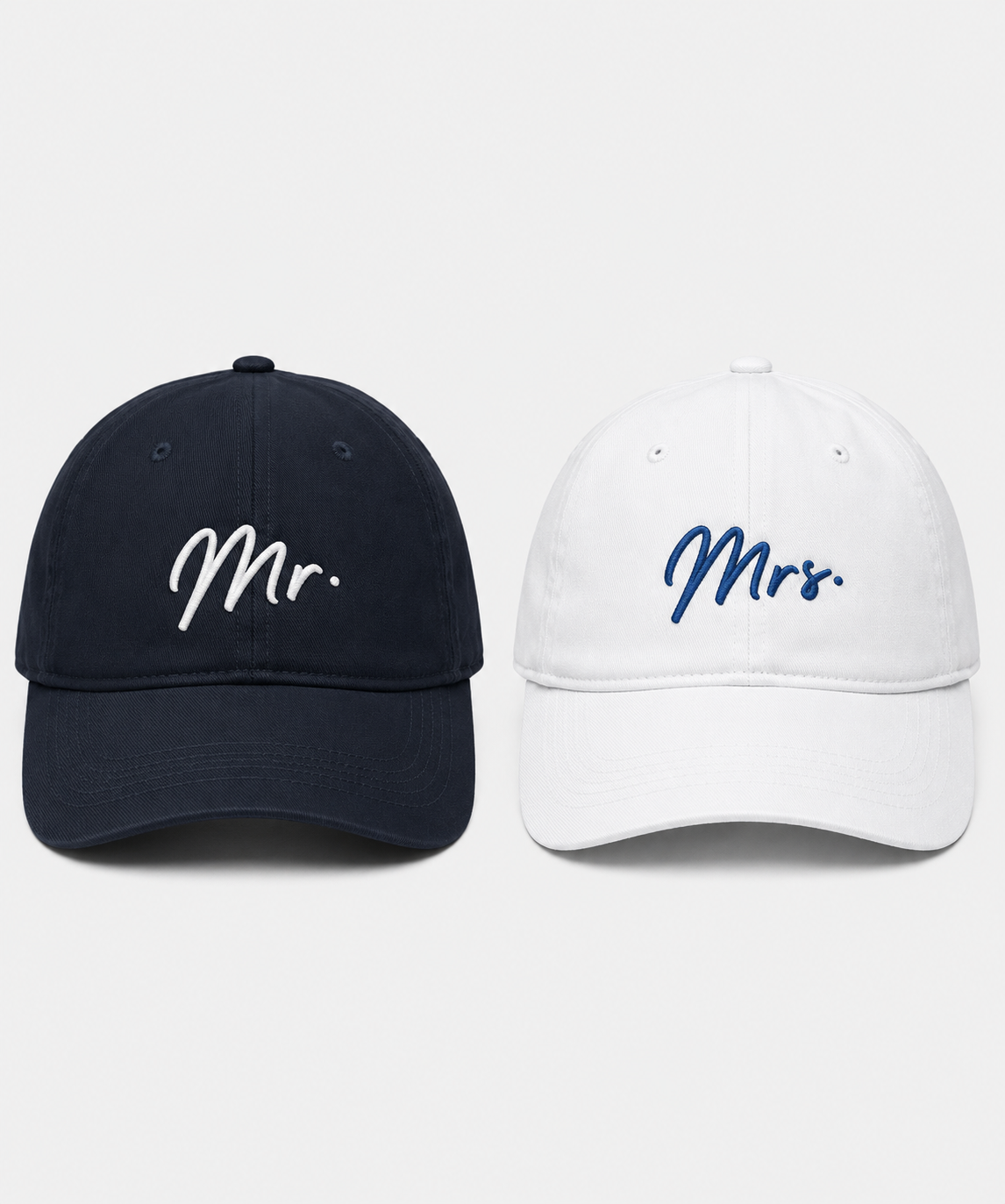 Mr. & Mrs. – Embroidered Couple Caps Set of 2