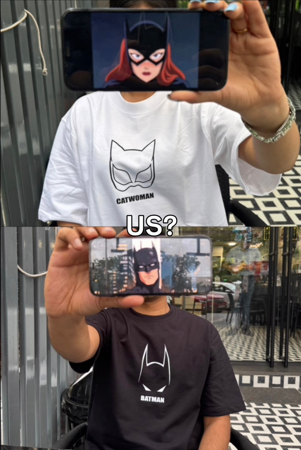 Batman / Catwoman – Couple Oversized Fit T-shirts (Set of 2)