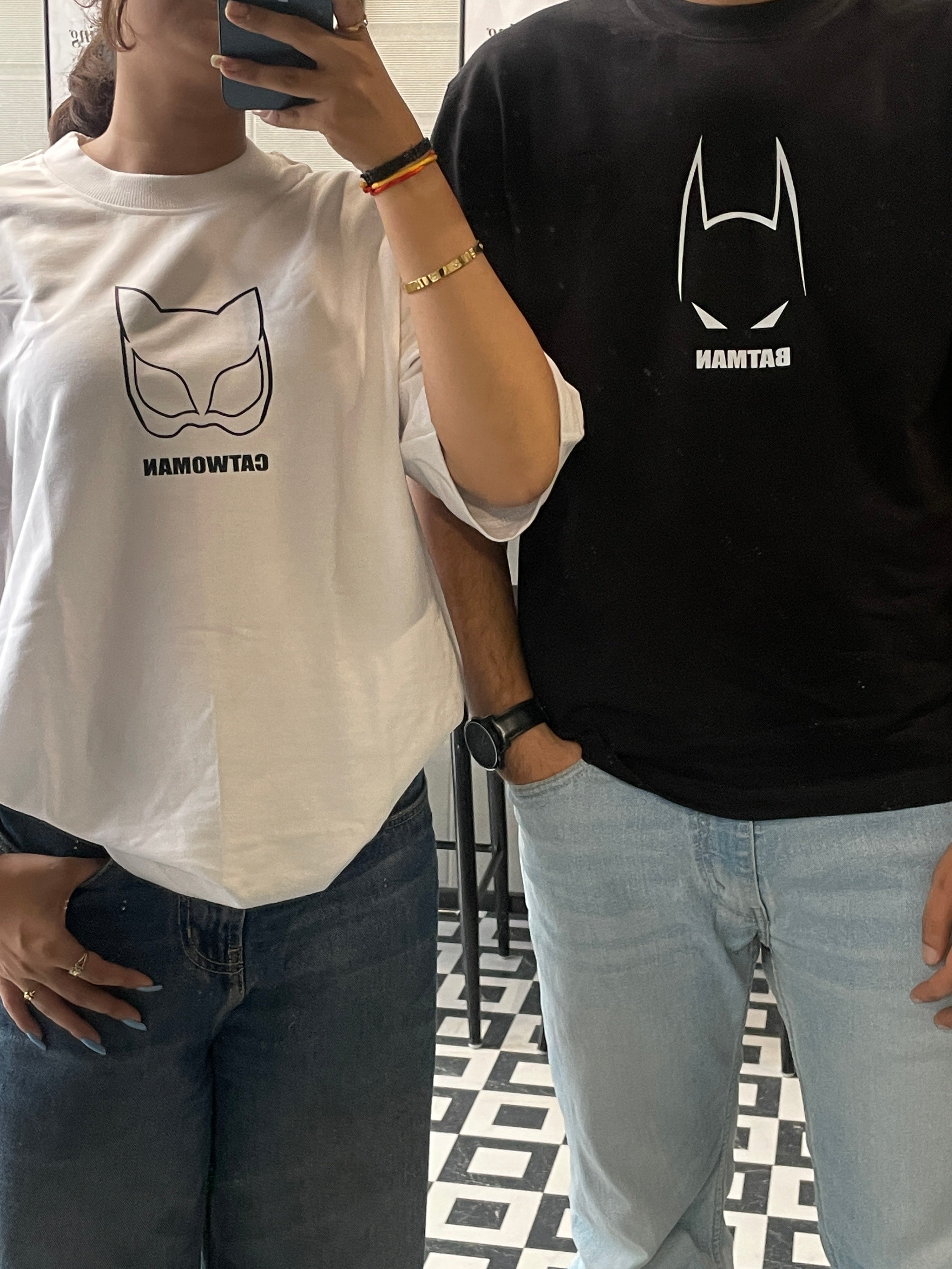 Batman / Catwoman – Couple Oversized Fit T-shirts (Set of 2)