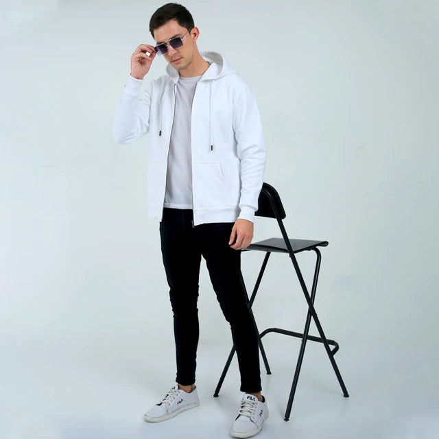 Cozy Haven: Unisex 400 GSM Fleece Wonderland Zipper Hoodie