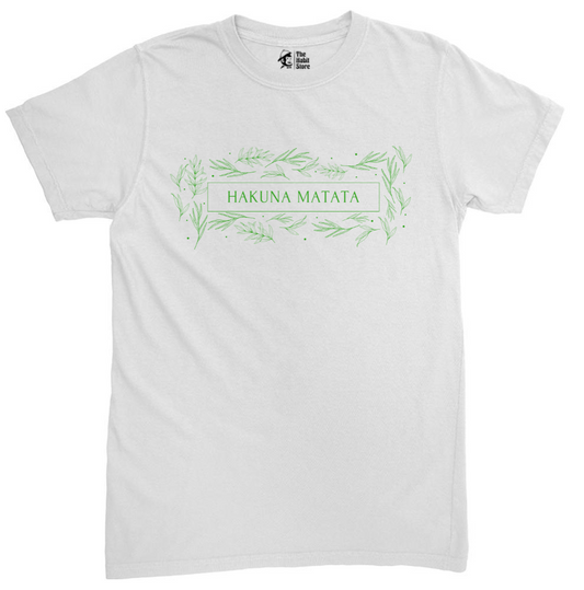 Hakuna Matata White Unisex Round Neck Half Sleeve