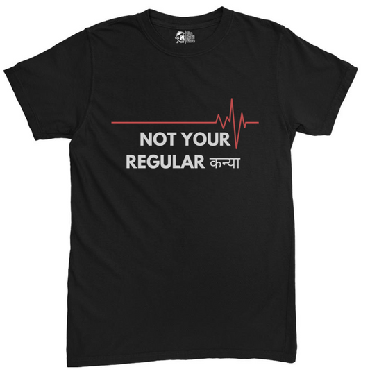 Not Your Regular Kanya Black Unisex Round Neck Half Sleeve