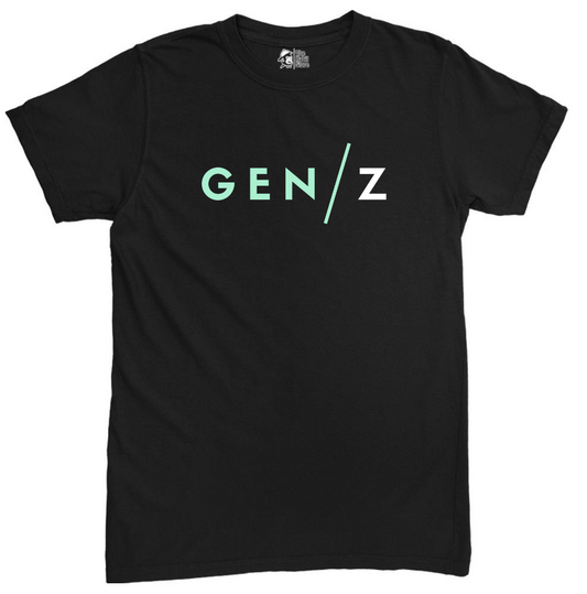 Gen/Z Black Unisex Round Neck Half Sleeve