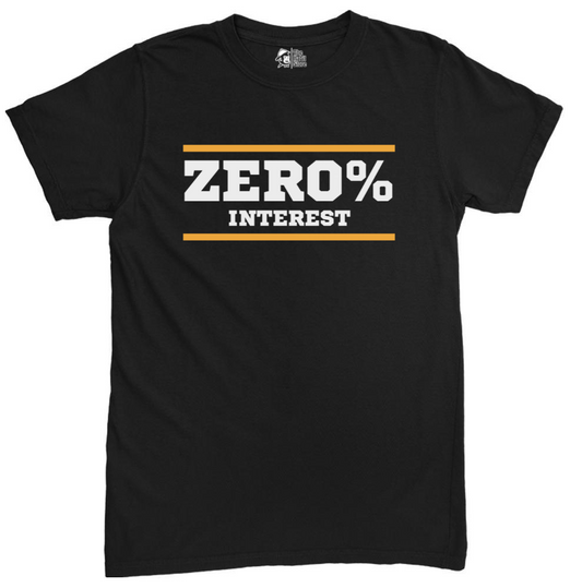 Zero % Interest Black Unisex Round Neck Half Sleeve