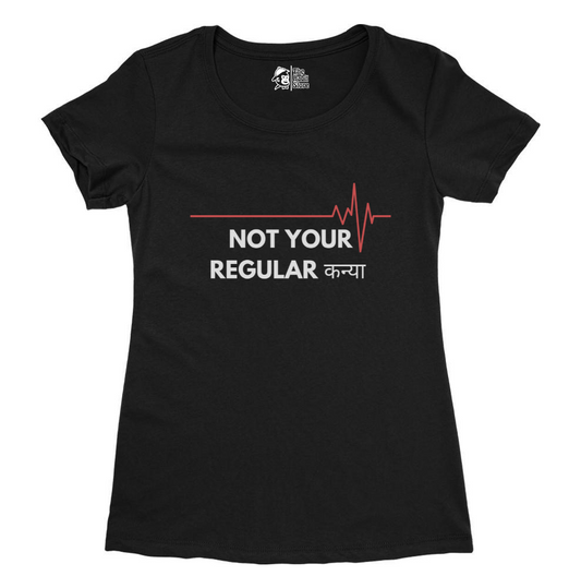 Not Your Regular Kanya Women's Black Round Neck Half Sleeve