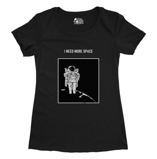 I Need More Space Women's Black Round Neck Half Sleeve