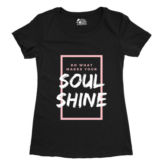 Do What Makes Your Soul Shine Black Women's Round Neck Half Sleeve