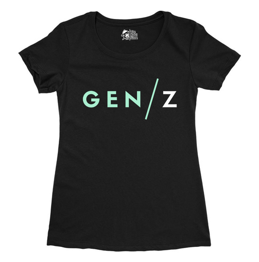 Gen/Z Women's Black Round Neck Half Sleeve