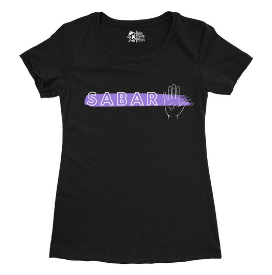 Sabar Women's Black Round Neck Half Sleeve