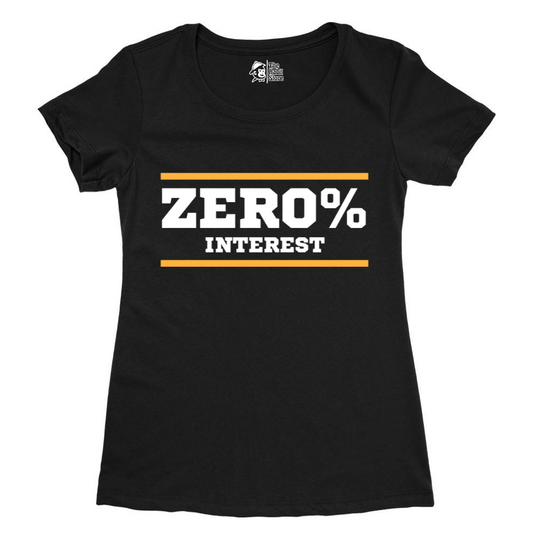 Zero % Interest Women's Black Round Neck Half Sleeve