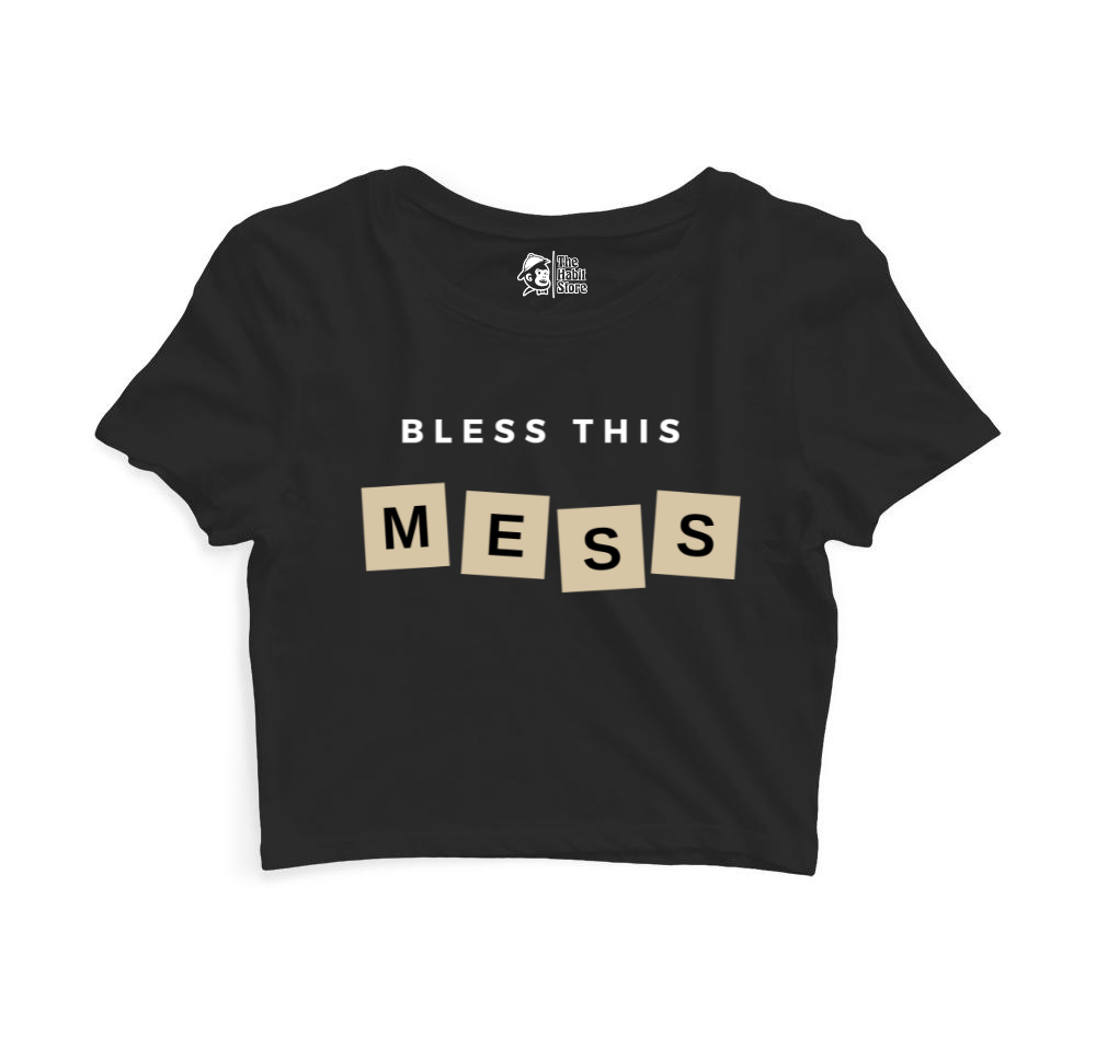 Bless This Mess Women’s Black Crop Top