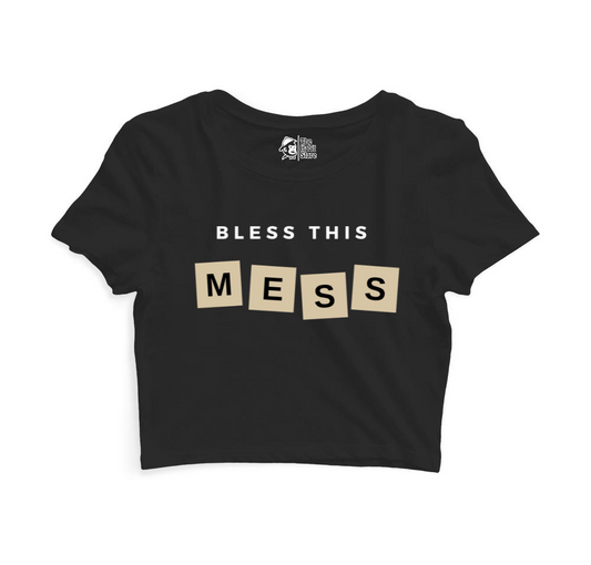 Bless This Mess Women’s Black Crop Top