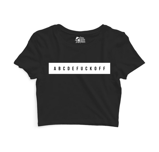 ABCDEFUCKOFF Women’s Black Crop Top