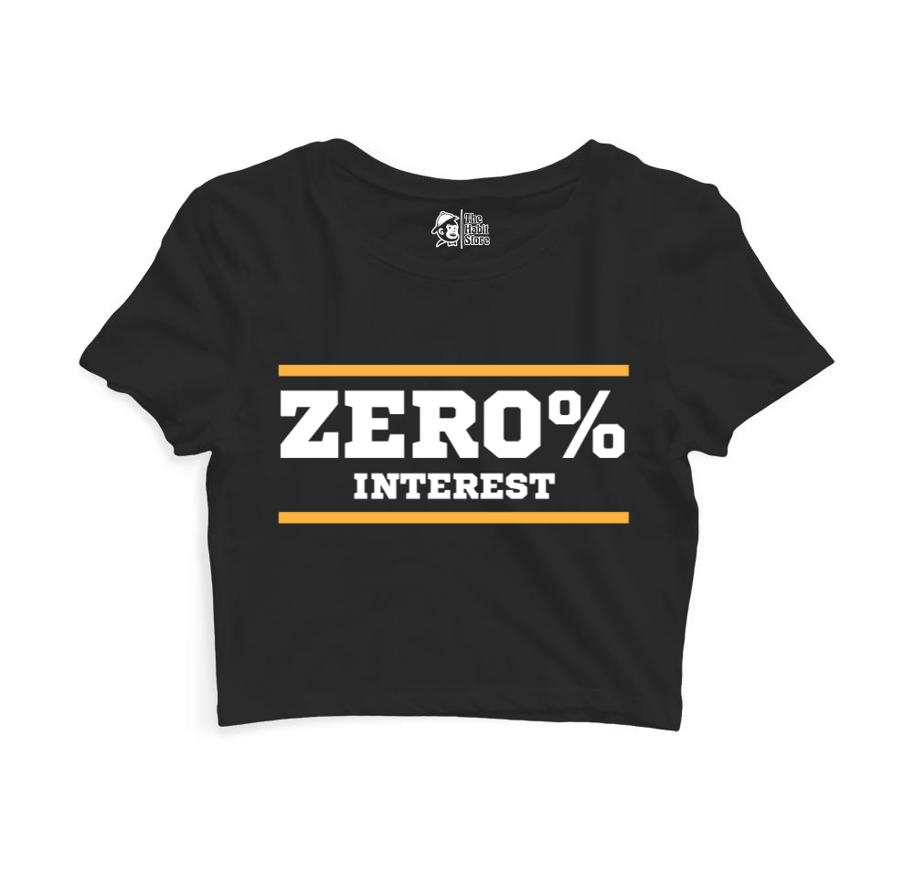 Zero % Interest Women’s Black Crop Top