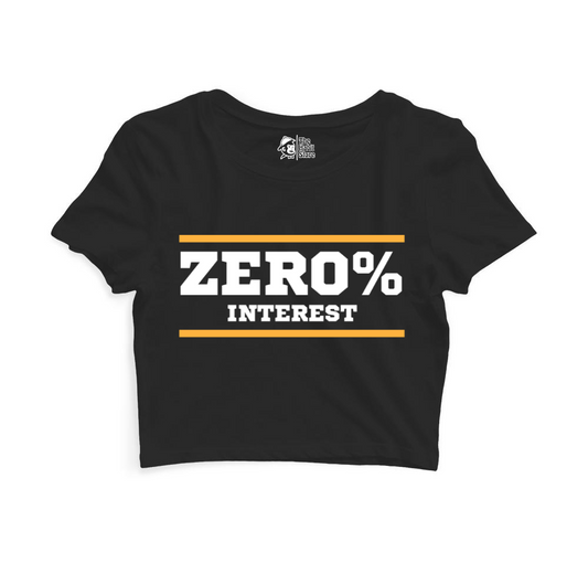 Zero % Interest Women’s Black Crop Top