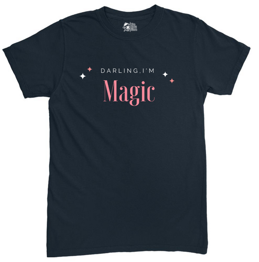 Darling, I'm Magic Navy Blue Unisex Round Neck Half Sleeve
