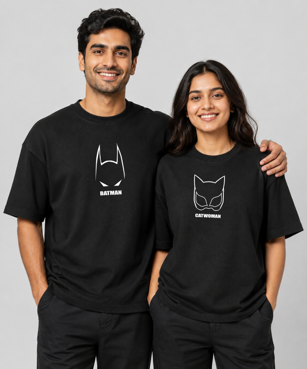 Batman / Catwoman – Couple Oversized Fit T-shirts (Set of 2)