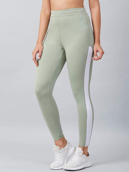 Women Green High Waist Leggings