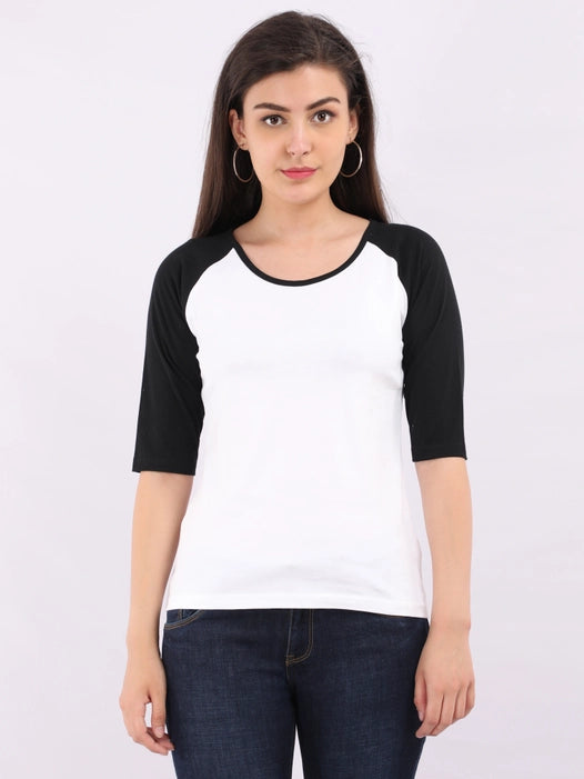 Women Raglan T-shirt - Black & White