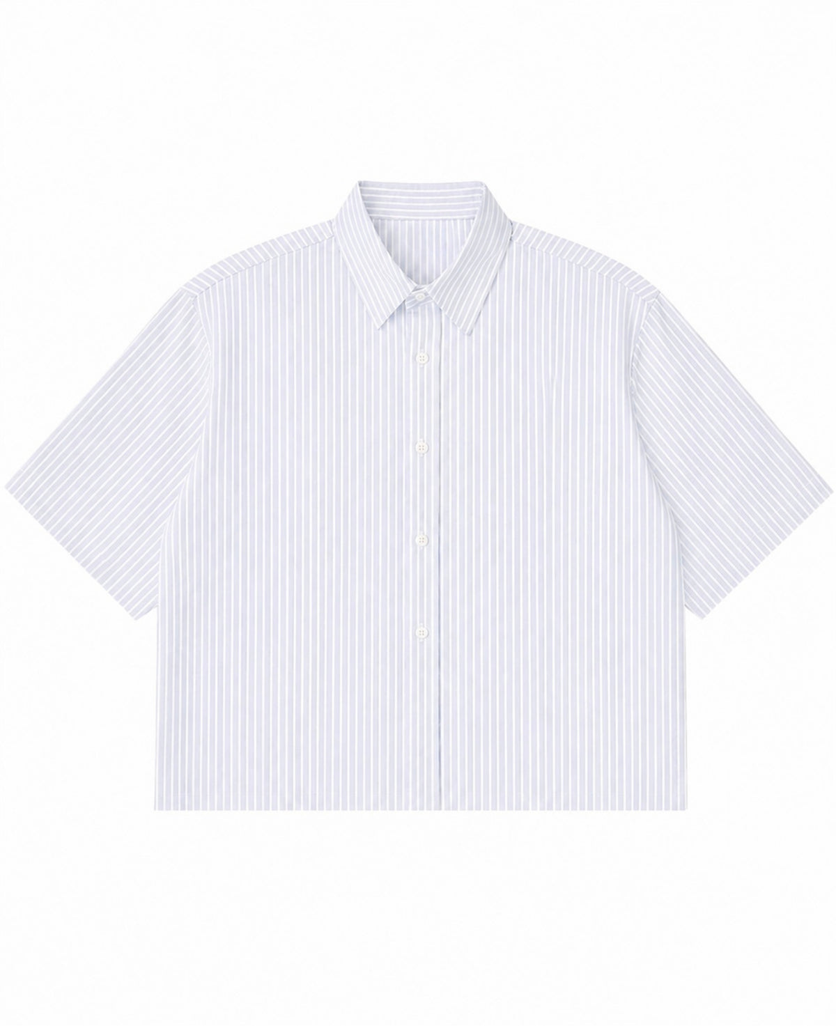 Blue Striped Oxford Boxy Shirt Front Design