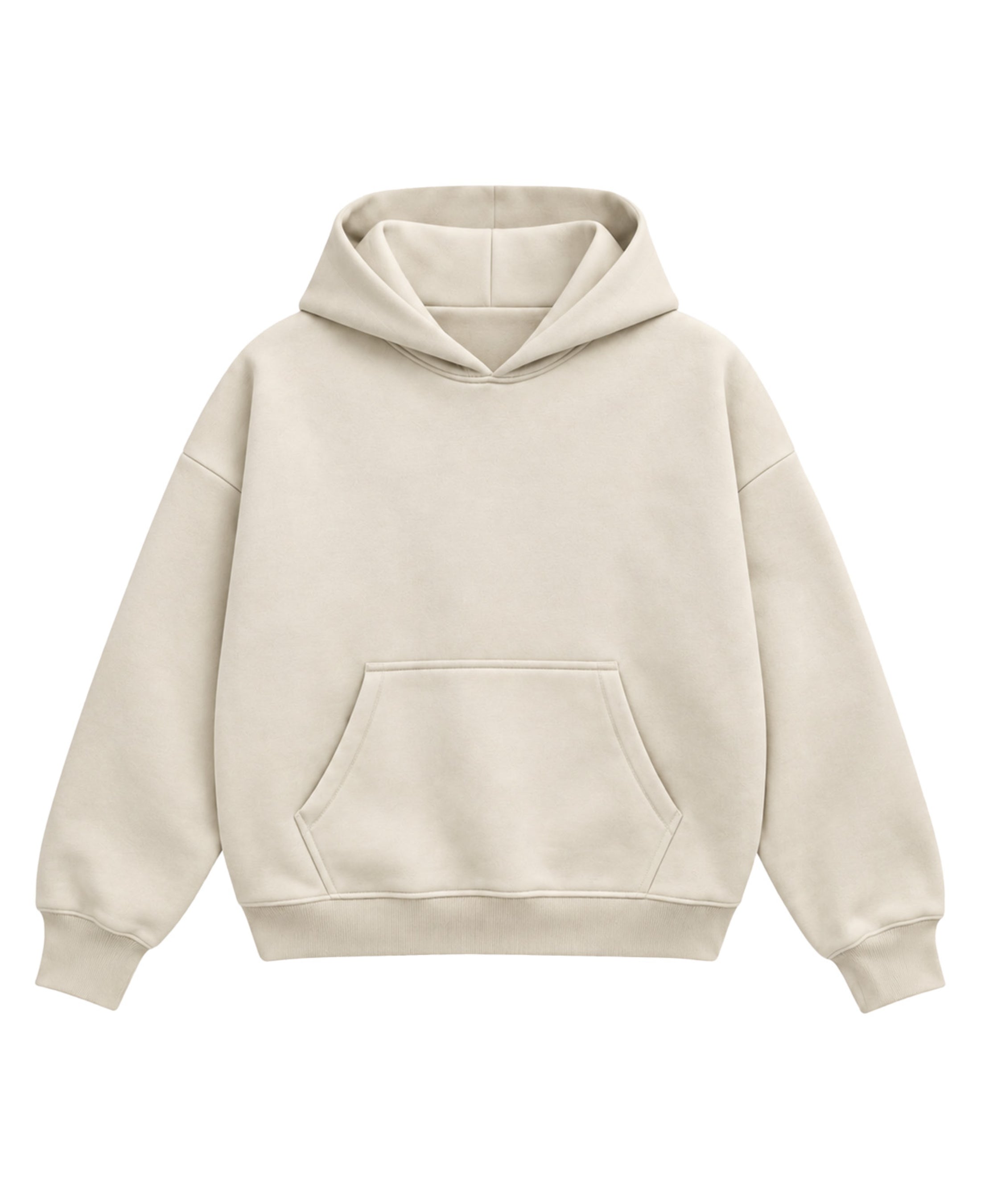 Cream Boxy Hoodie Front Design