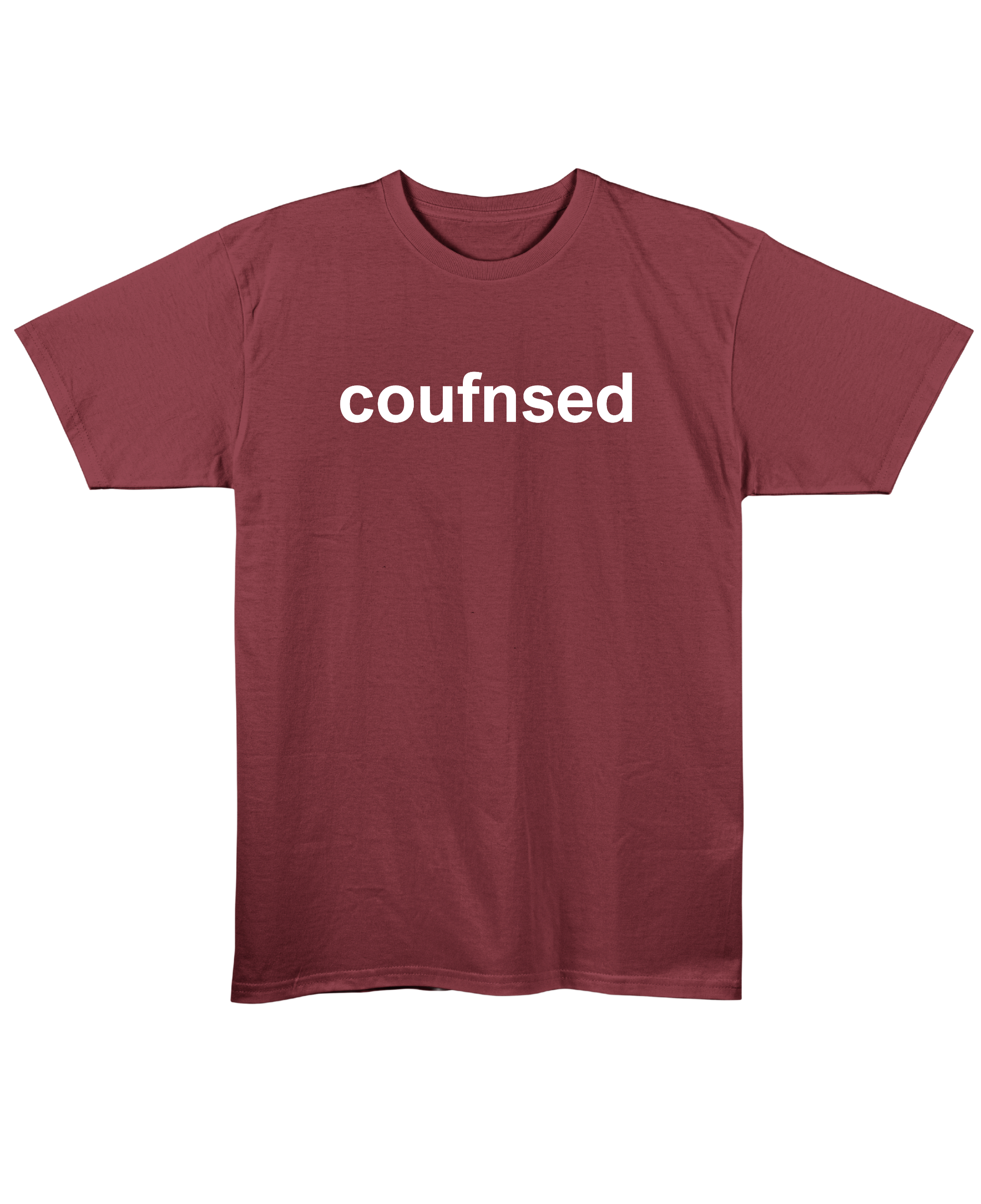 Confused - Regular Fit Unisex T-Shirt - Maroon Front