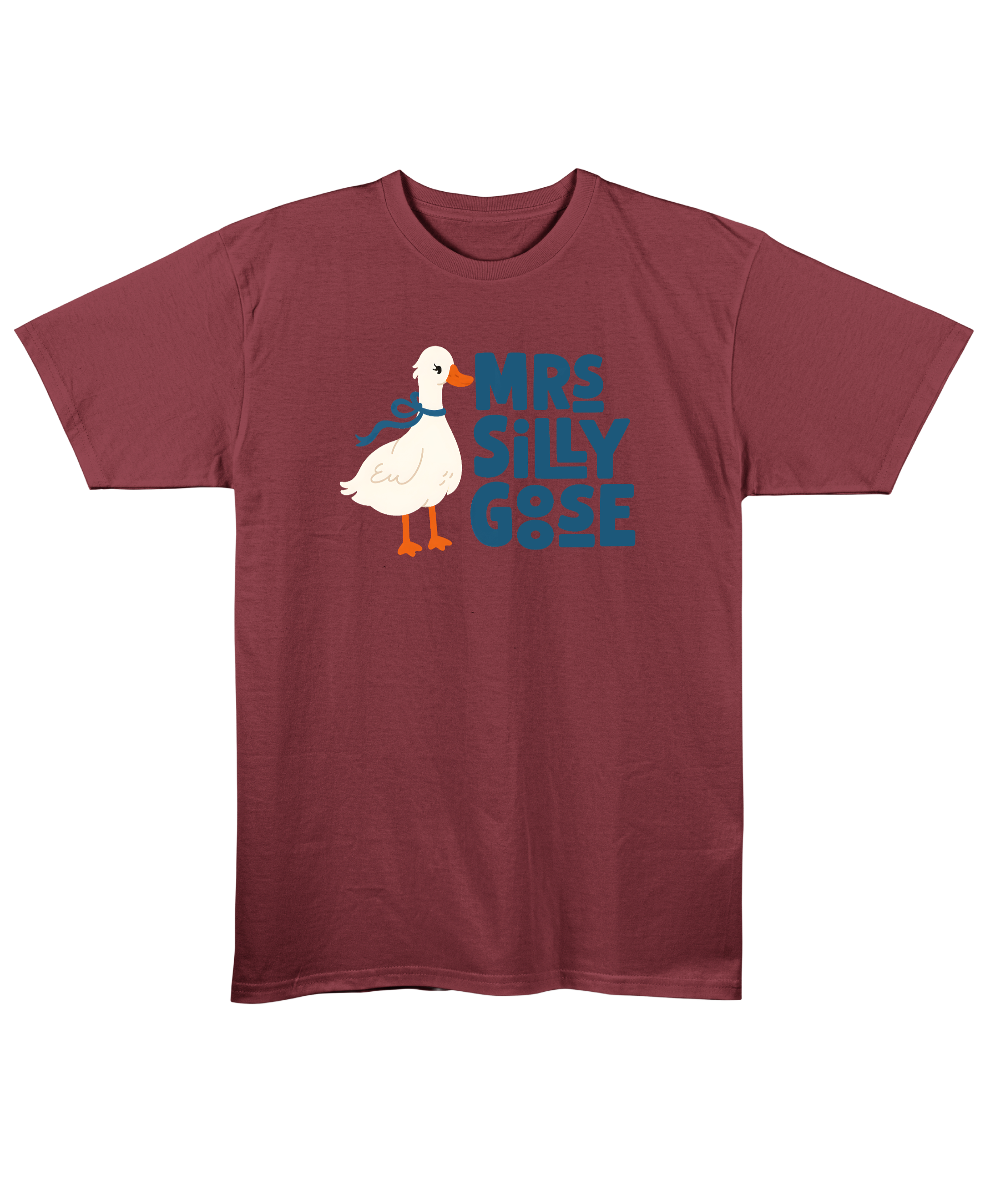 Mrs. Silly Goose – Couple Regular Fit T-shirts (Set of 2) - Maroon Front