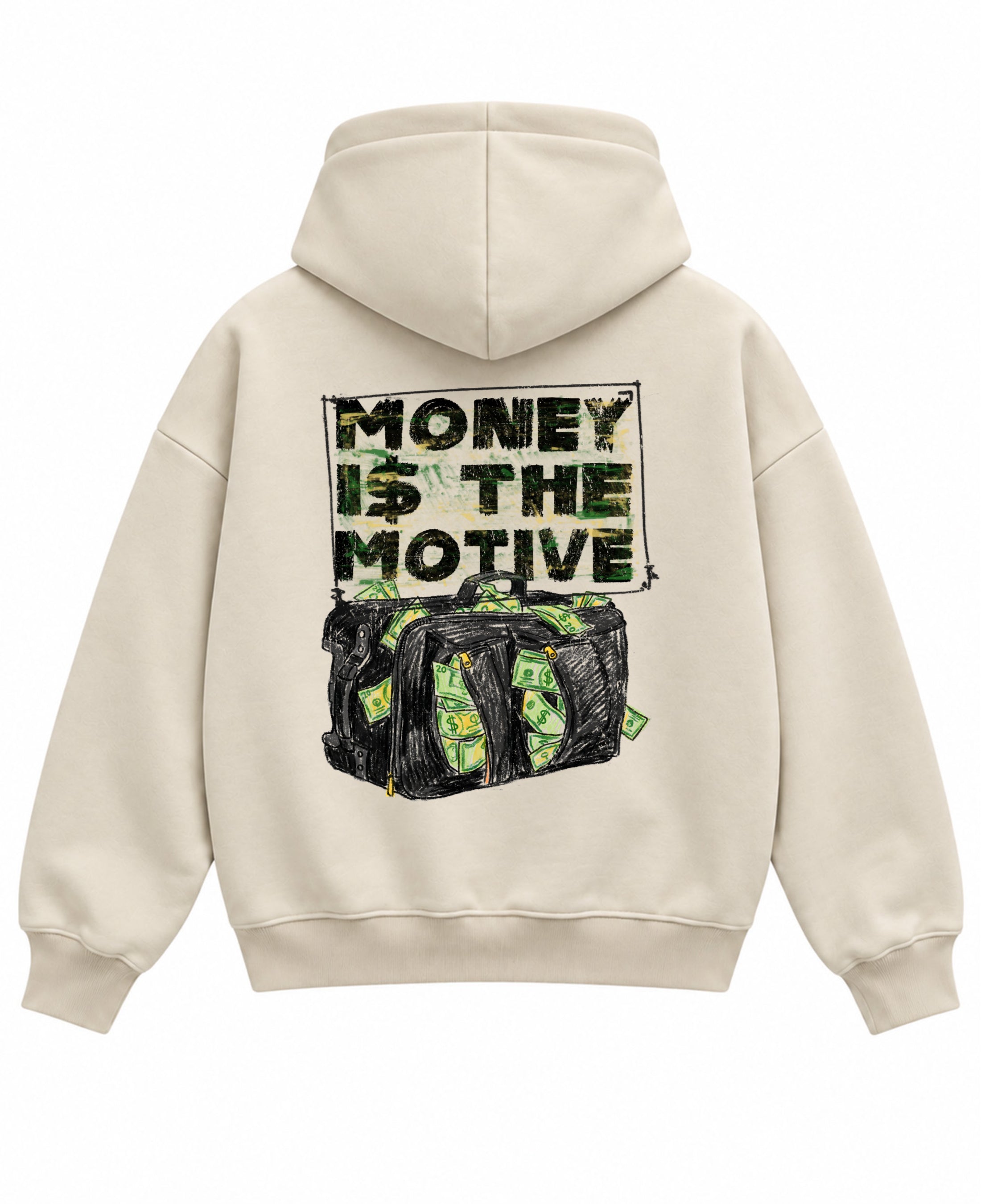 Cream Boxy Hoodie Back Design