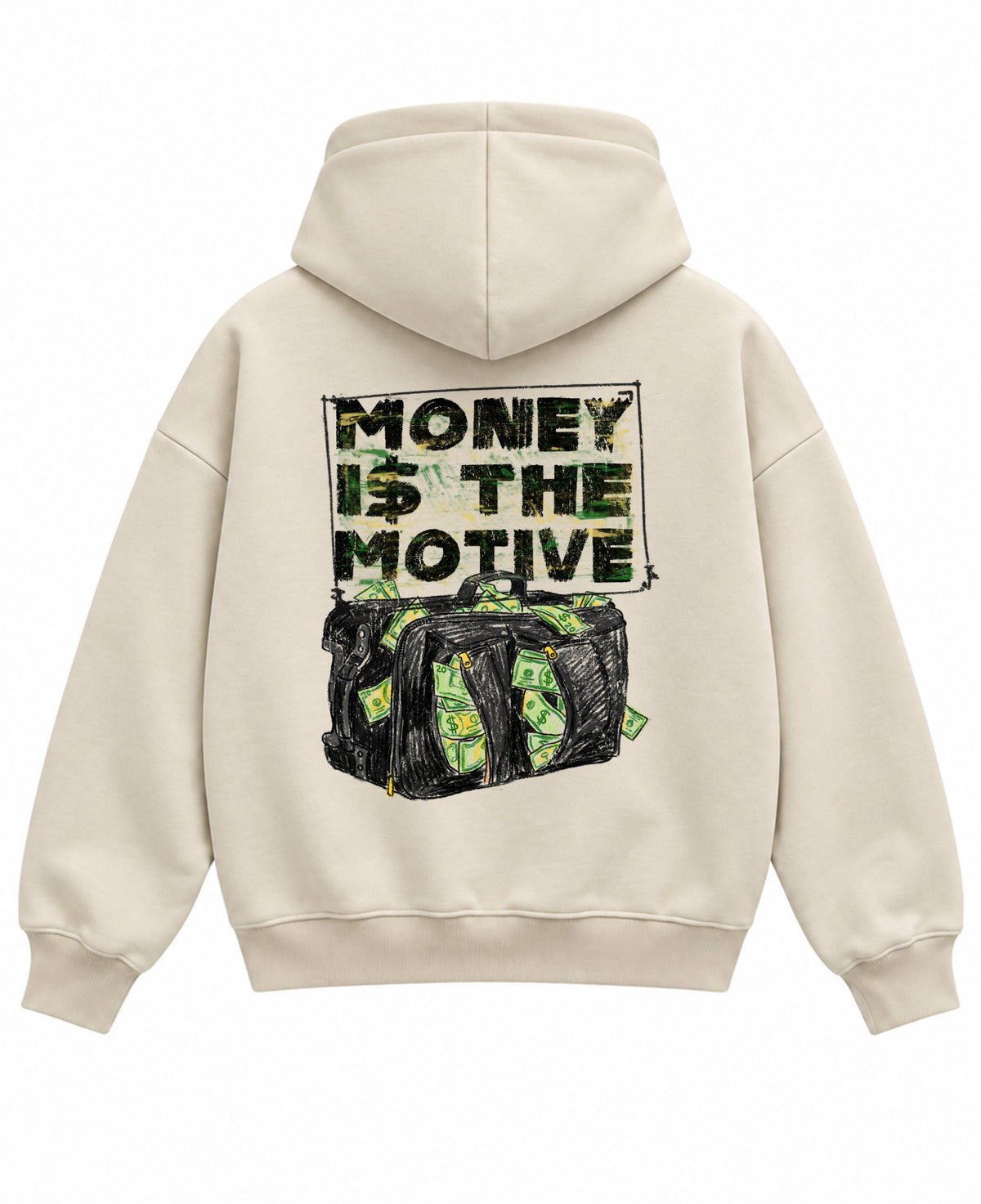 Cream Boxy Hoodie Back Design
