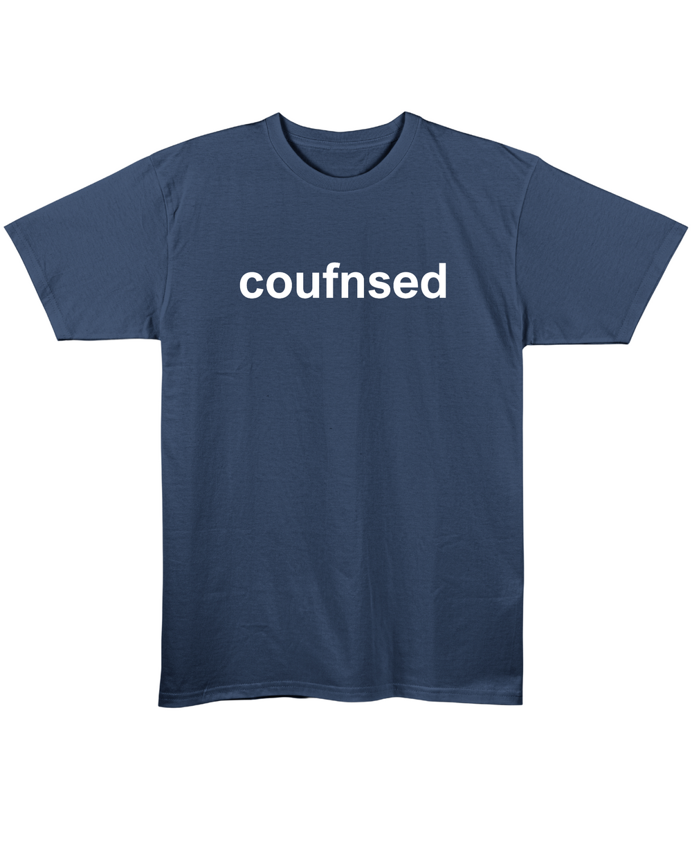 Confused - Regular Fit Unisex T-Shirt - Navy Blue Front