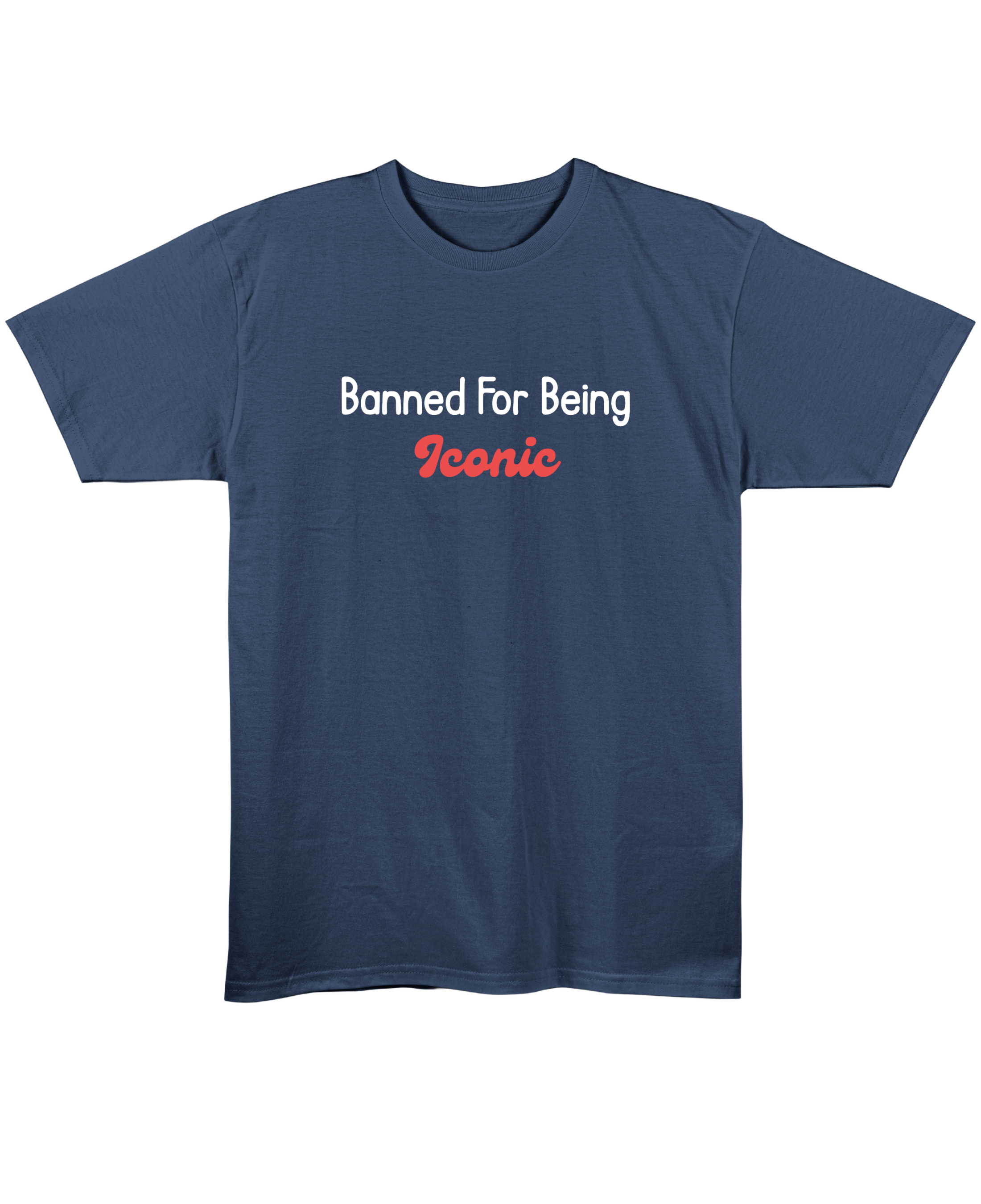 Iconic - Regular Fit Unisex T-Shirt - Navy Blue Front
