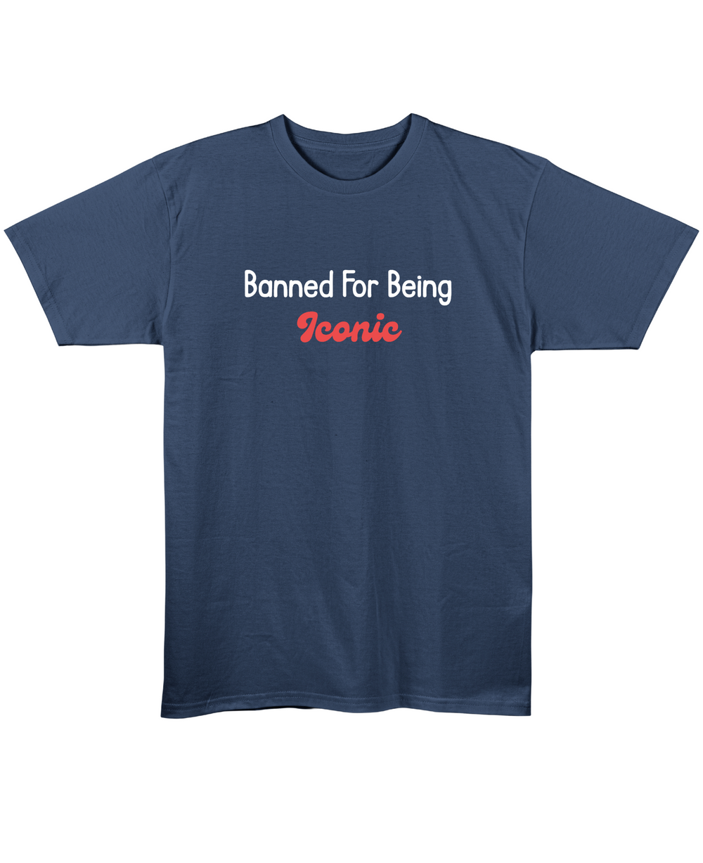 Iconic - Regular Fit Unisex T-Shirt - Navy Blue Front