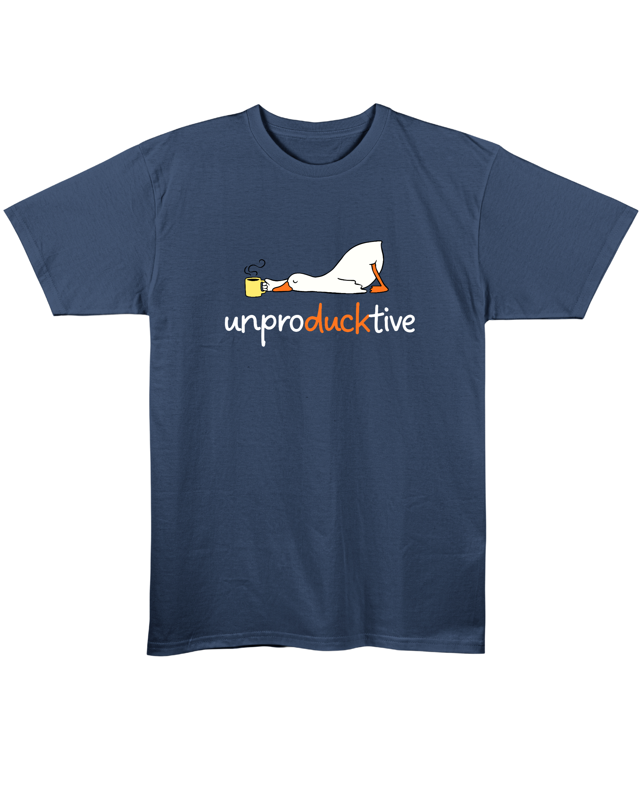 Unproductive - Regular Fit Unisex T-Shirt - Navy Blue Front
