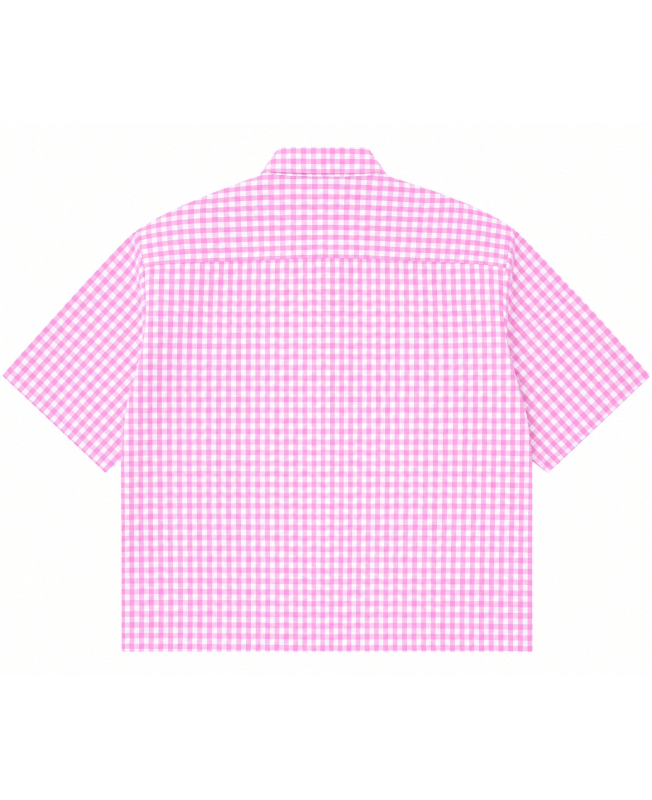 Pink Gingham Oxford Boxy Shirt Back Design
